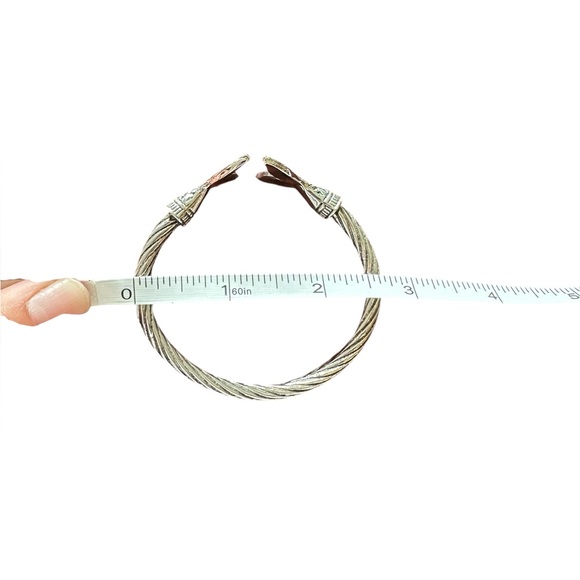 Braided Silver Open Cuff Mermaid Bracelet - Picture 5 of 7